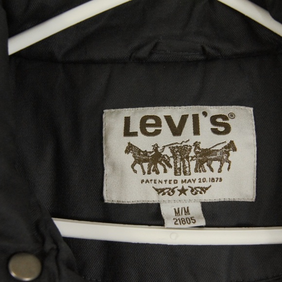 Levi’s Classic Black Utility Bomber Jacket Coat - Picture 4 of 4
